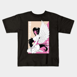 Anime Girl With Angel Wings Kids T-Shirt